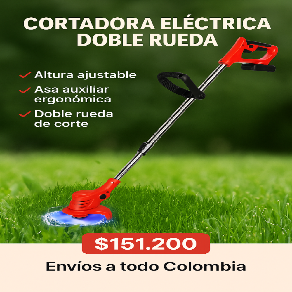 Guadañadora inalámbrica 🌱✂️ con 2 baterías recargables 🔋🔋, perfecta para mantener tu jardín en perfecto estado! 🌸🌿✨