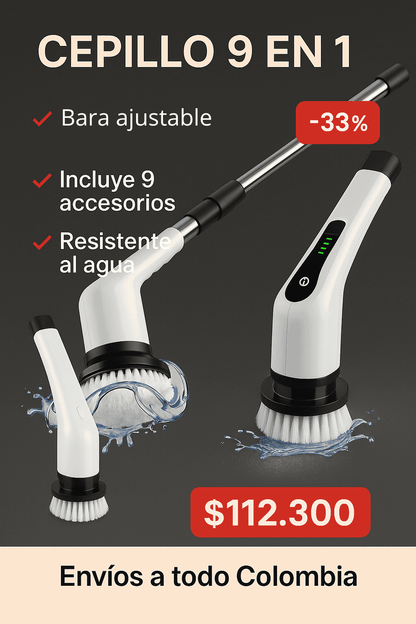 ✨¡Limpieza Rápida y Fácil!🌀 Cepillo Eléctrico Giratorio