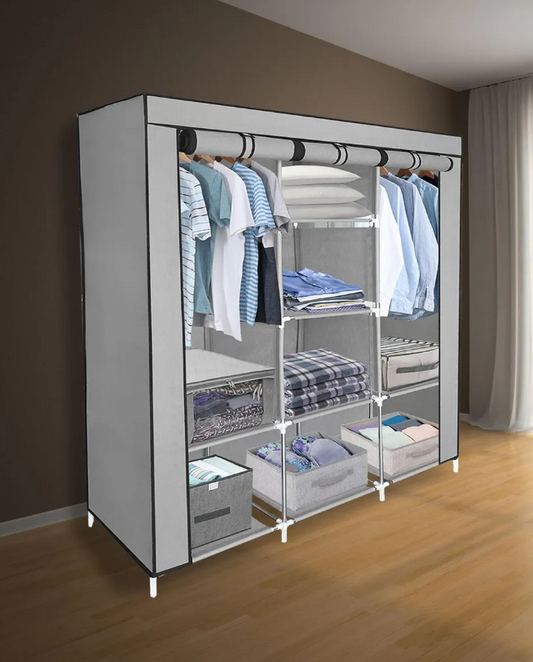 🎉 ¡Transforma Tu Dormitorio! Closet Armable de 3 Puertas y Diseño Compacto en Gris Moderno 🛋️🧴