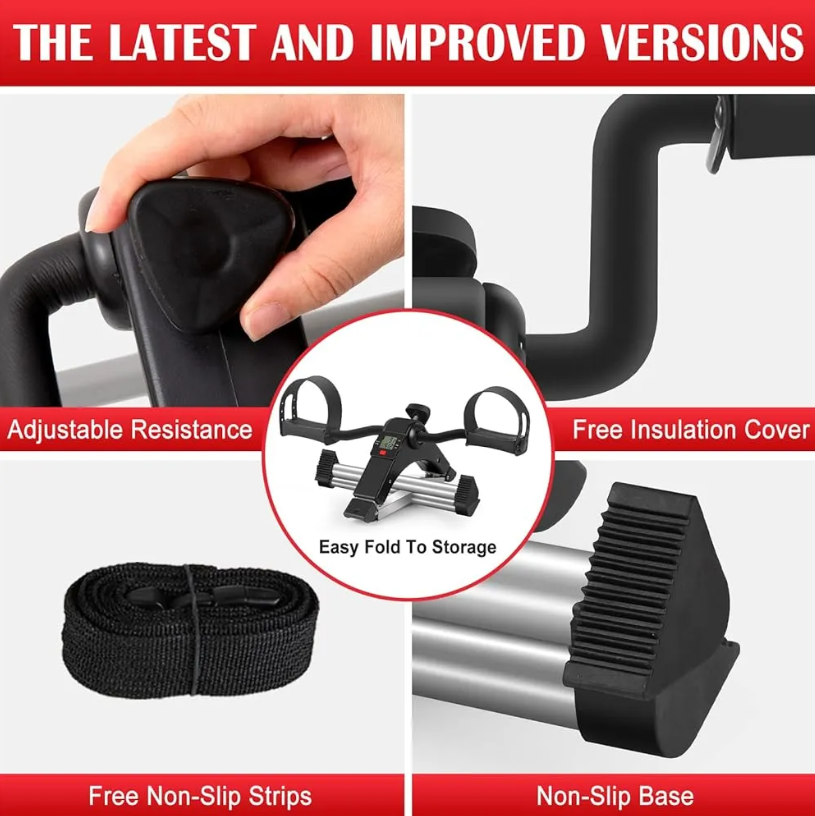 ✨ Bicicleta Estática Portátil Bajo Escritorio con Monitor LCD 📊🖥️