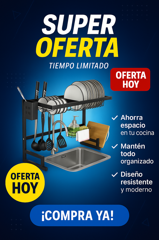 ¡Aprovecha! 🎁 Obsequiamos un Juego de Cuchillos 🗡️ con nuestro Escurridor Platero Ahorrador de Espacio de Acero Inoxidable $99.900✨🍽️