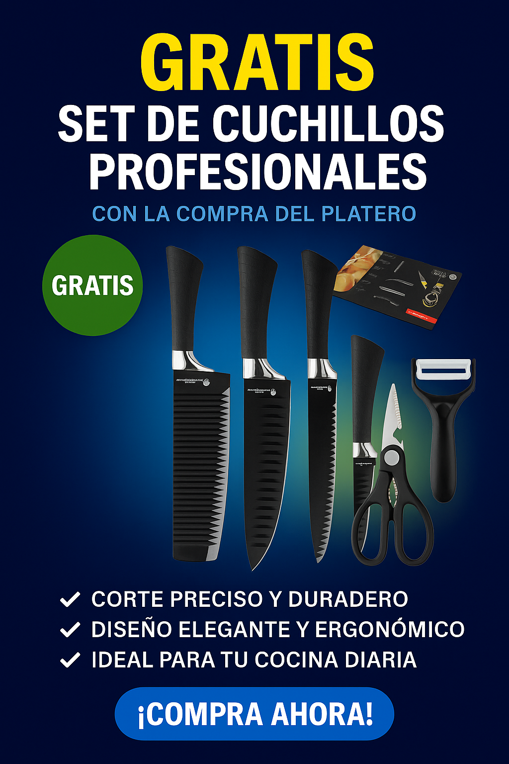 ¡Aprovecha! 🎁 Obsequiamos un Juego de Cuchillos 🗡️ con nuestro Escurridor Platero Ahorrador de Espacio de Acero Inoxidable $99.900✨🍽️