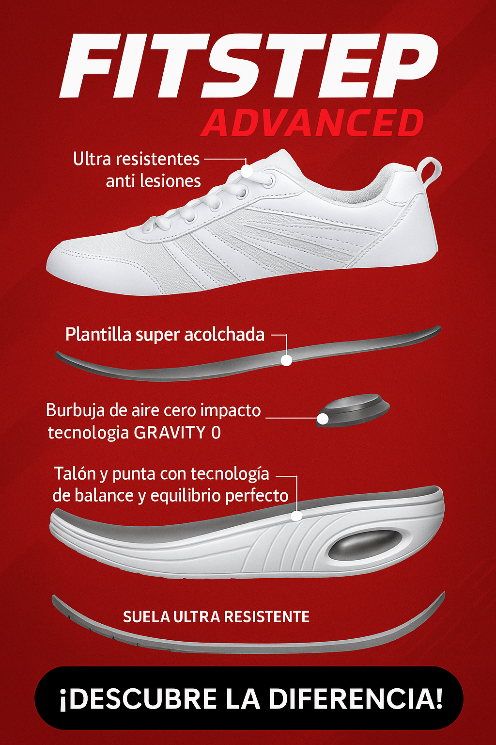 Tenis FitStep Advanced Levalos por solo $289.900