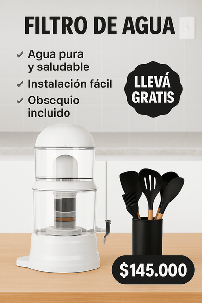 Filtro Purificador de Agua Bioenergético Completo de 14 Litros 💧✨ – Alta Eficiencia y Calidad 👍🌿
