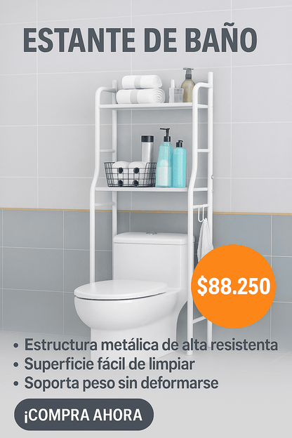¡Ahorra espacio con nuestro mueble de baño estantería! 🛁✨ Organizador práctico en blanco para un ambiente ordenado y hermoso. 🧴🧼🧻