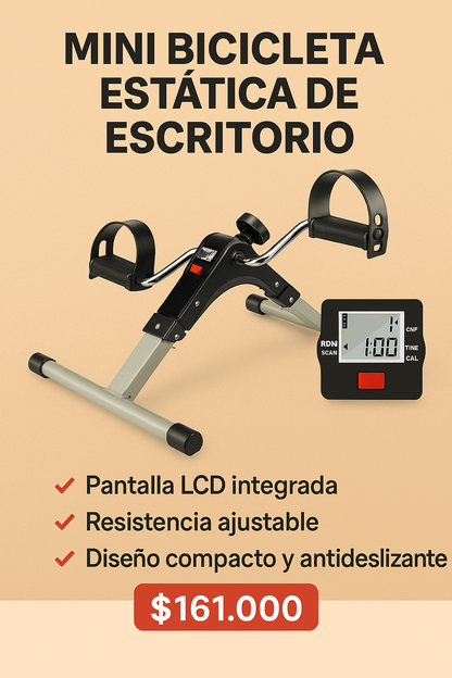 ✨ Bicicleta Estática Portátil Bajo Escritorio con Monitor LCD 📊🖥️
