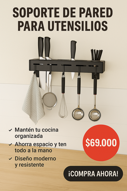 🛡️✨ Soporte para Cuchillos de Pared – ¡Organiza tu Cocina con Estilo! 🍴🏡