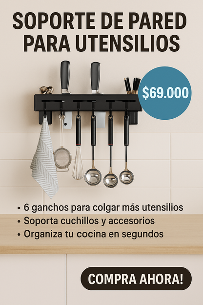🛡️✨ Soporte para Cuchillos de Pared – ¡Organiza tu Cocina con Estilo! 🍴🏡