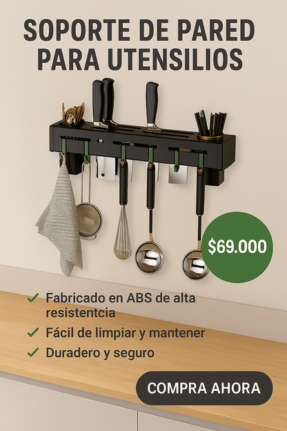 🛡️✨ Soporte para Cuchillos de Pared – ¡Organiza tu Cocina con Estilo! 🍴🏡