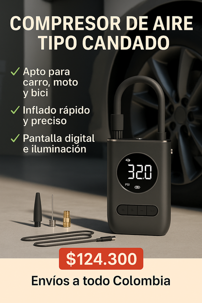 ¡Inflador Portátil 7.4 ⚡️ ¡ Aire en Segundos! 🚀✨