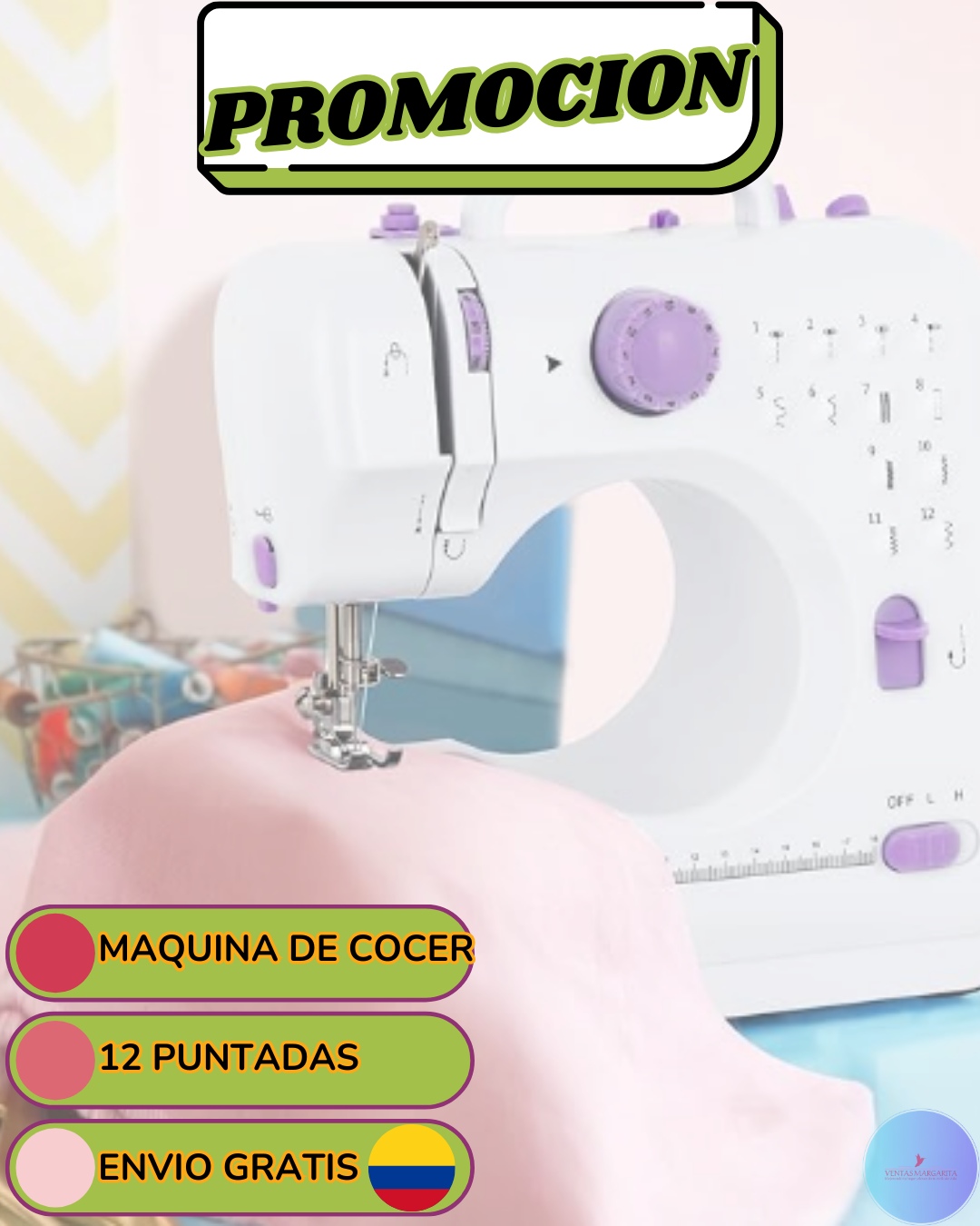 Maquina De Coser  Multifuncional Sm-505l Color Blanco