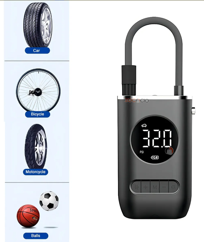 ¡Inflador Portátil 7.4 ⚡️ ¡ Aire en Segundos! 🚀✨