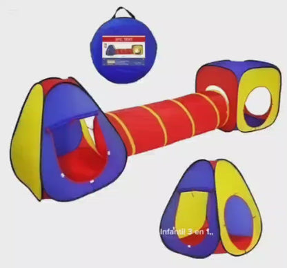 "Diversión al Aire Libre: Carpa con Túnel 3 en 1"